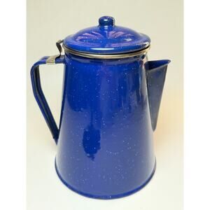 Stansport Blue Speckled Enamel Percolator Coffee Pot 8 Cups Camping NWOT New